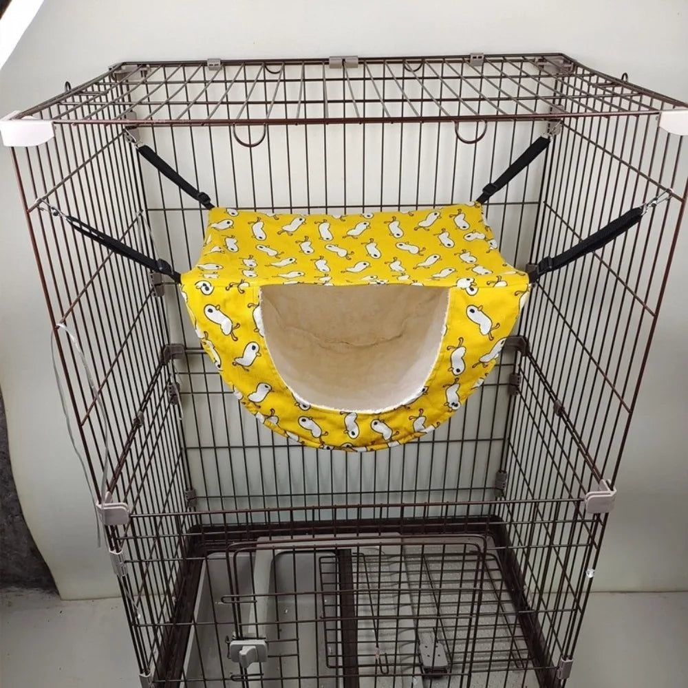 Breathable Cat Cage Hammock Sleeping House Adjustable Lanyard Kitten Swing Bed Thicken Cozy Cat Hanging Bed Cat Cage Accessories Vue Style 5