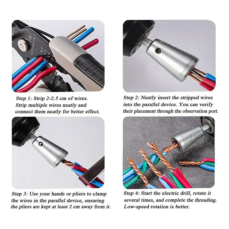 ABKW-Manual Wire Stripper And Wringer, Electrical Wire Twister 2-6Directions Simultaneous Stripping 2Pc Vue