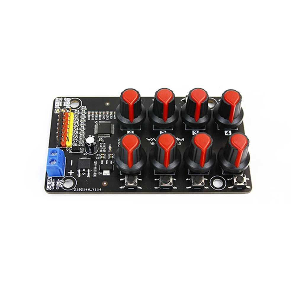5V-8.4V 8 Channel Servo Control Module Debugging Board Rotary Knob Tester Overcurrent Protection for Steering Gear Robotic Arm Vue