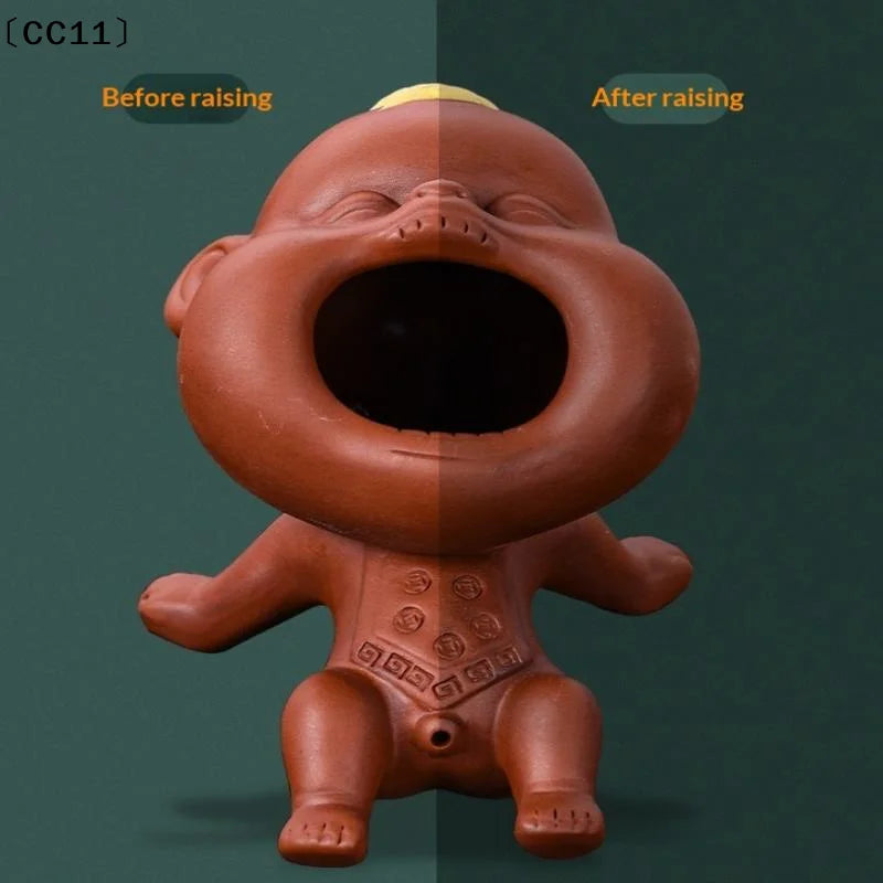 Cute Purple Sand Urine Boy Tea Pet Household Can Raise Tea Table Ornaments Fun Peeing Doll Tea Toy Set Accessories〔CC11〕 Vue