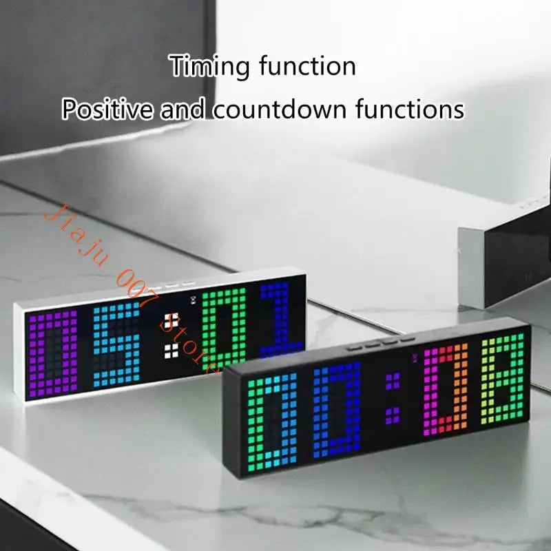 OOTDTY LED Digital Alarm Clock – Voice Control & Dual Alarm Digital Alarm Clock Vue