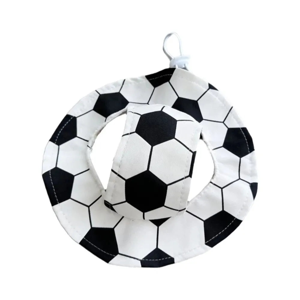 Fashion Football Theme Dog Fisherman Hat Adjustable Comfortable Pet Sun Hat Breathable Dog Sunscreen Hat For Cat Dog Vue Style B