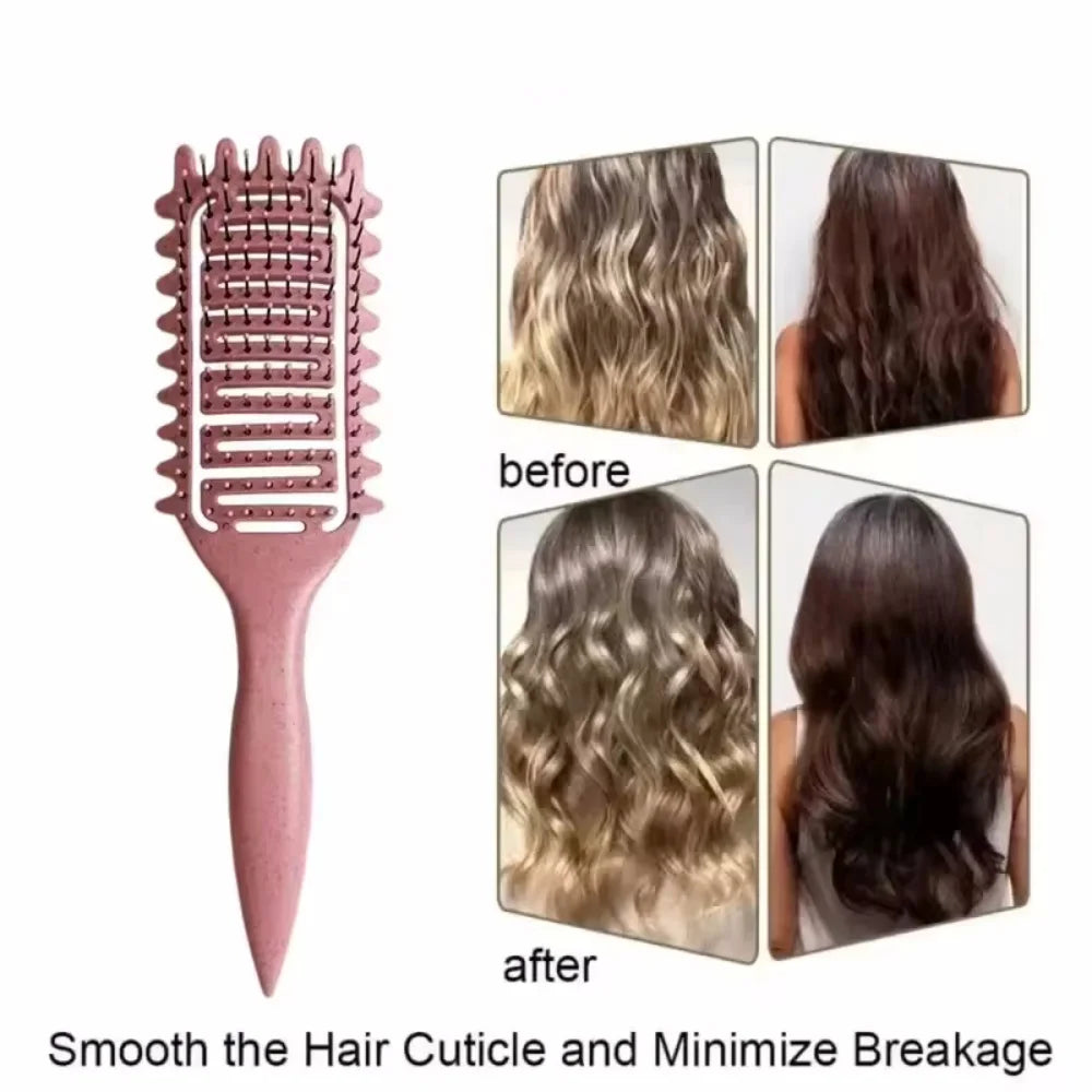 New Scalp Detangling Brush Curly Hair Scalp Massage Hair Comb Air Cushion Comb Natural Bristles Hair Styling Barber Tools Vue