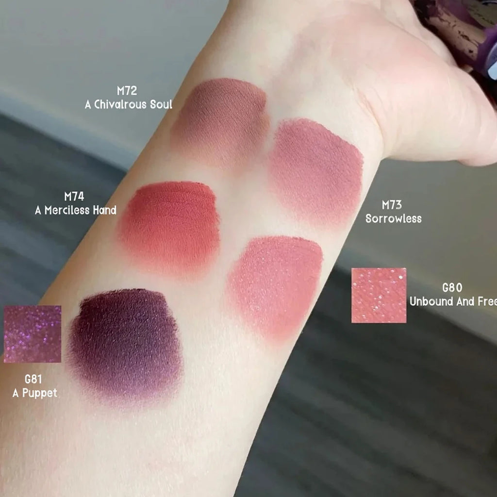 Girlcult Love Whisper Matte Lip Stain(M72-G81),Highly Pigmented&Long-Lasting,Jianghu (Martial Arts Romance) Theme,Luxury Makeup Vue