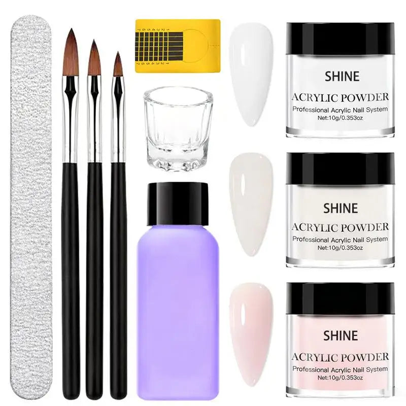 Acrylic Powder Nail System Clear Nude Pink Monomer Liquid Brush Nails