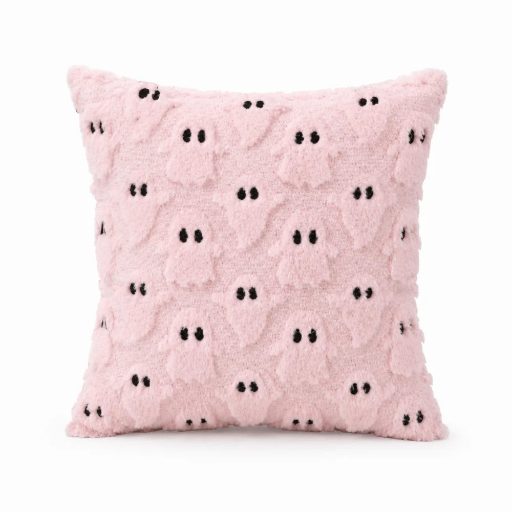 Modern Ghost Halloween Pillow Covers Decorative Colorful Cushion Covers Home Decor Plush Pillowcase Bedroom Vue Pink Ghost