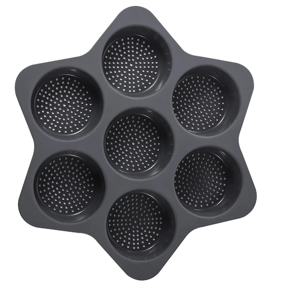 Silicone Hamburger Bun Mold 7 Cavity loaf Pan Non Stick Baking Pannon-stick Pan easy to Release Silicone Food Baking Baking Tool Vue