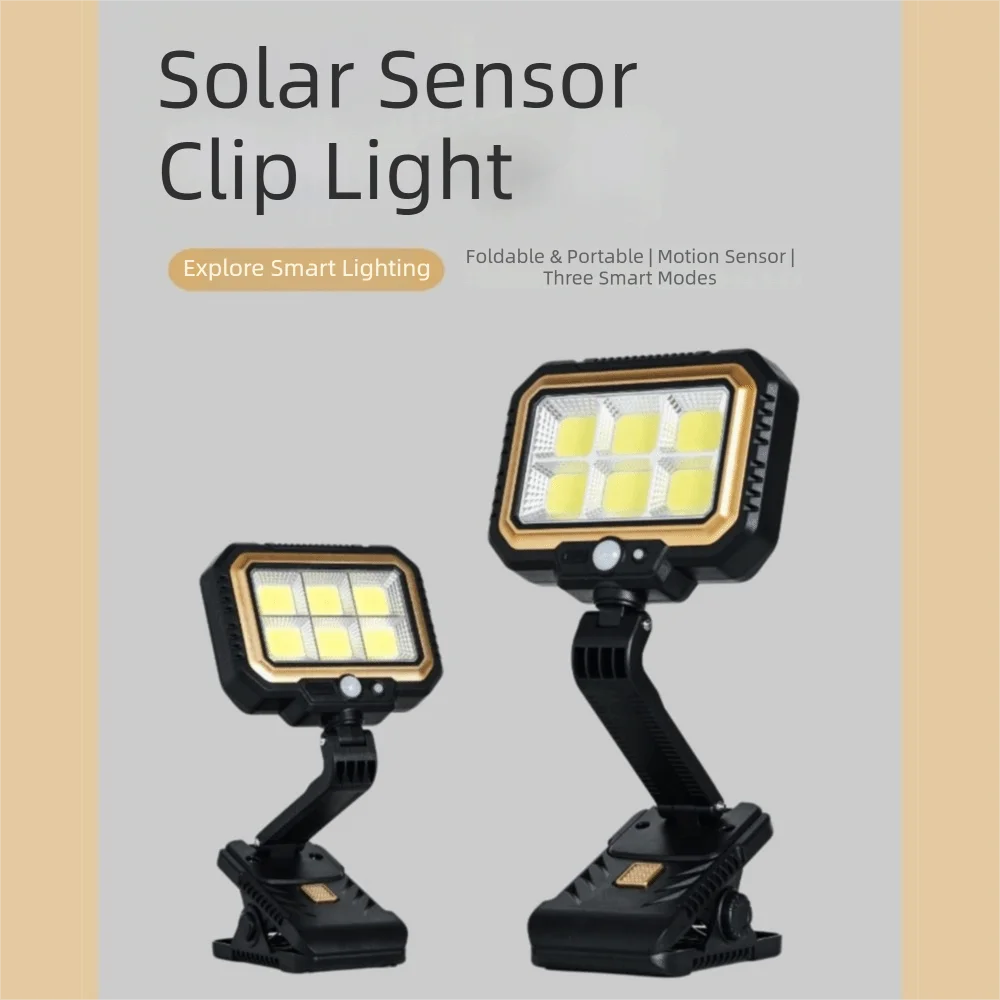 360° Rotatable Solar Clip Lamp Foldable Portable Solar Street Light USB&Solar power Rainproof Outdoor Light Outdoor Lighting Vue