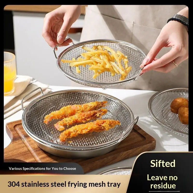Efficient Cooking Oil Strainer with Double Handles Round Shape for Stainless Steel Durability Vue
