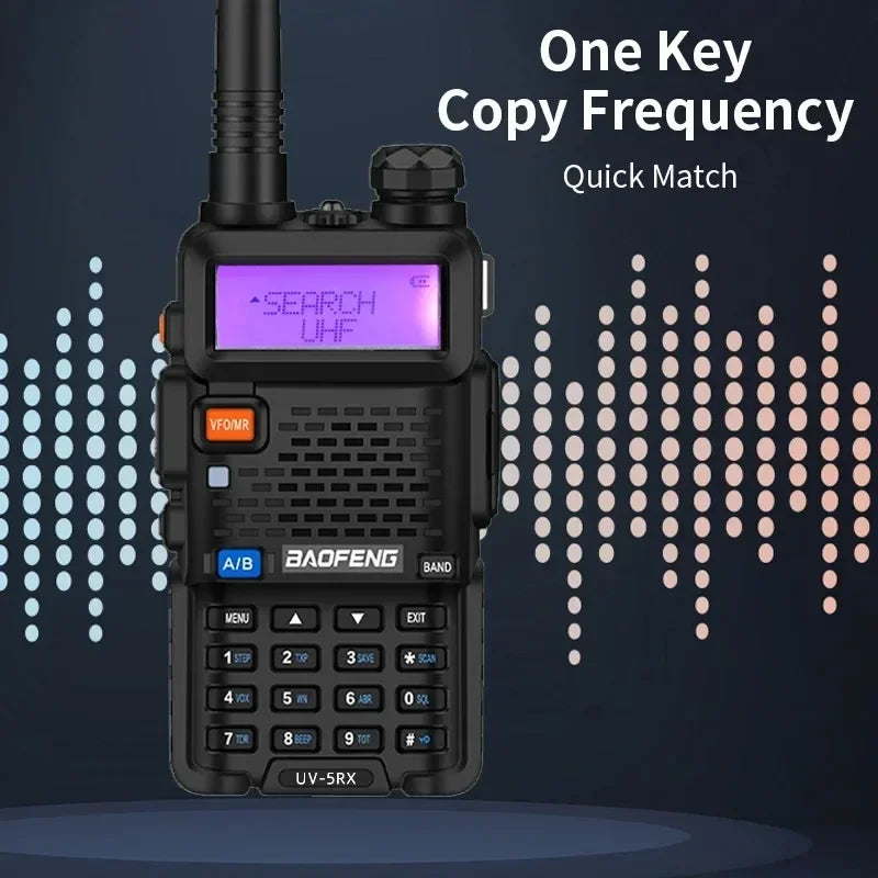 8W/5W UV5RX Walkie Talkie High Power Ham Radio Rechargeable Dual Band VHF UHF FM Transceiver Handheld Portable Radio UV-5R Vue
