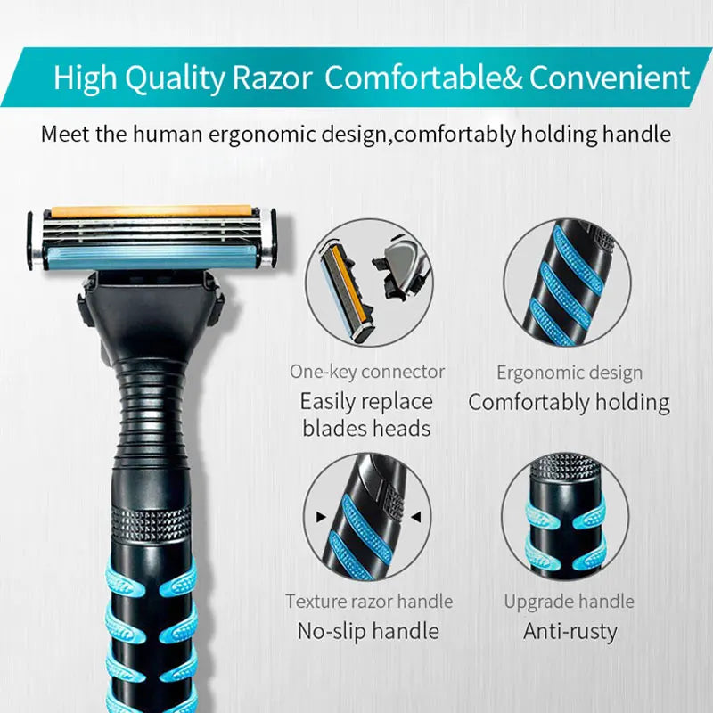 Gillette Vector 3 Razor Blades 3 Layers for Men Safety Body Face Hair Removal Shaver Blade Gift Sharp Replacement Heads 8/12pcs Vue