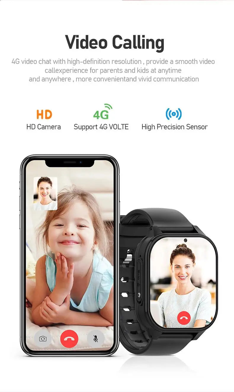 New Smart Watch Kids 4G GPS WIFI Video Call SOS 1GB+8GB Child Phone Smartwatch Camera Monitor Tracker Location Boys Girls Gifts Vue