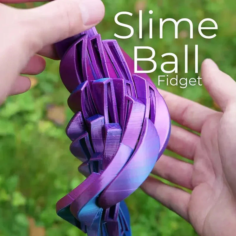 Slime Ball Fidget Toy 3D Printed Twistsphere Fidget Toy Gear Liquid Flow Ball With Rotating Design Anxiety Relief Toys For Offic Vue