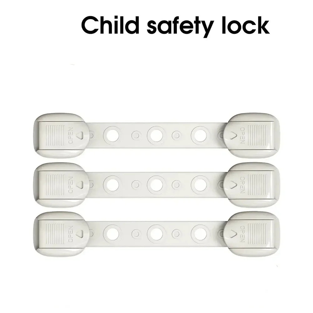 5 PCS Adjustable Multi Latches Baby Safety Locks for Cabinets and Drawers Anti-Pinch Hand Buckle Prevent Accidents Vue B158 -Gray-3Pcs