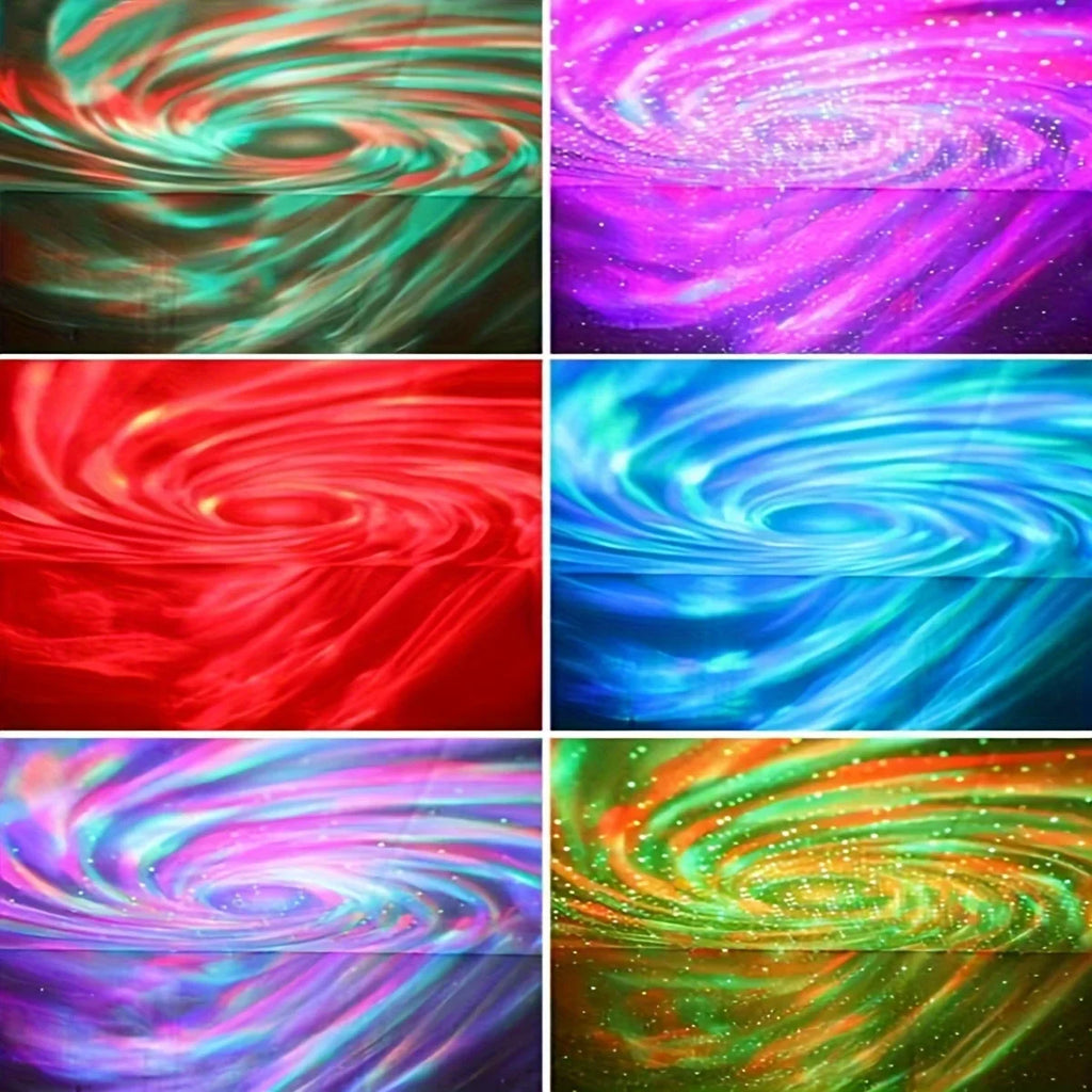 RGB Galaxy Aurora Projection Lamp USB Powered Remote Control Auto Rotate Star Night Light For Bedroom Home Theater Ornament Vue