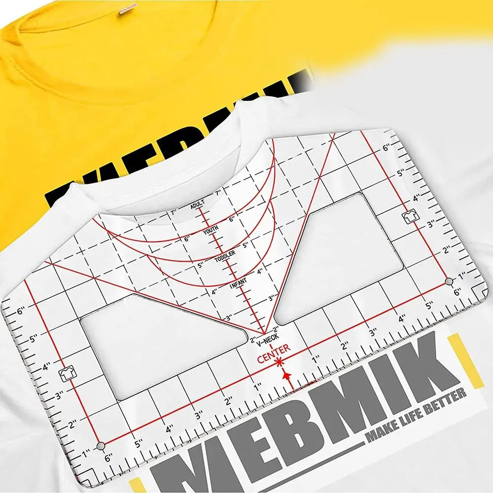 Tshirt Ruler Guide Vinyl Alignment Heat Press HTV All-in-ONE T Shirt