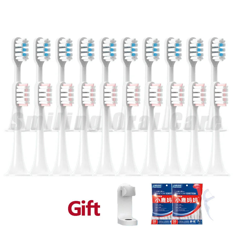 Replacement Toothbrush Heads For T700/T300/T500/MES601/MES602/DDYS01SKS Electric Toothbrush Brush Head Seal Package Nozzles Vue 20PCS