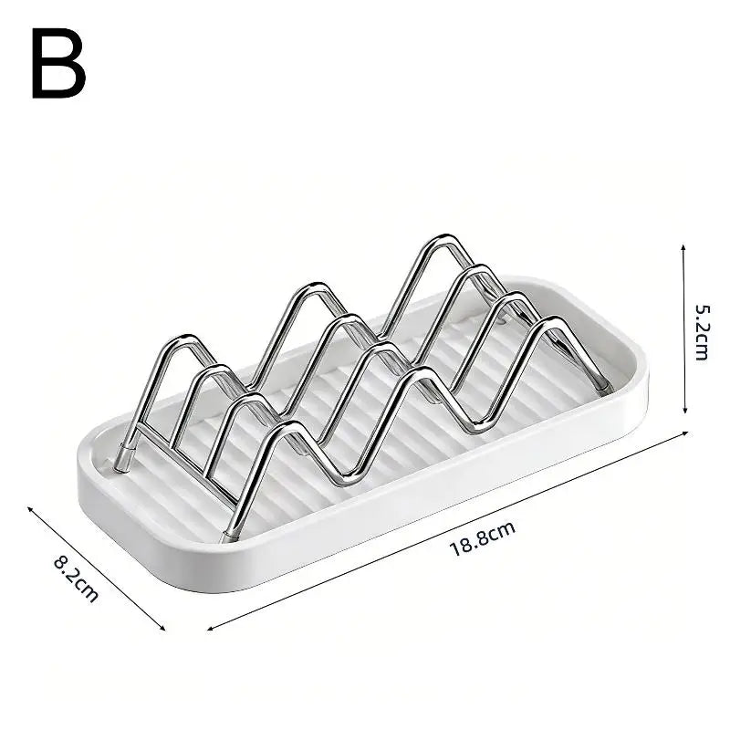 Stainless Steel Soap Rack Multifunctional Drainage Soap Tray Durable Storage Organizer for Bathroom Sink Vue B