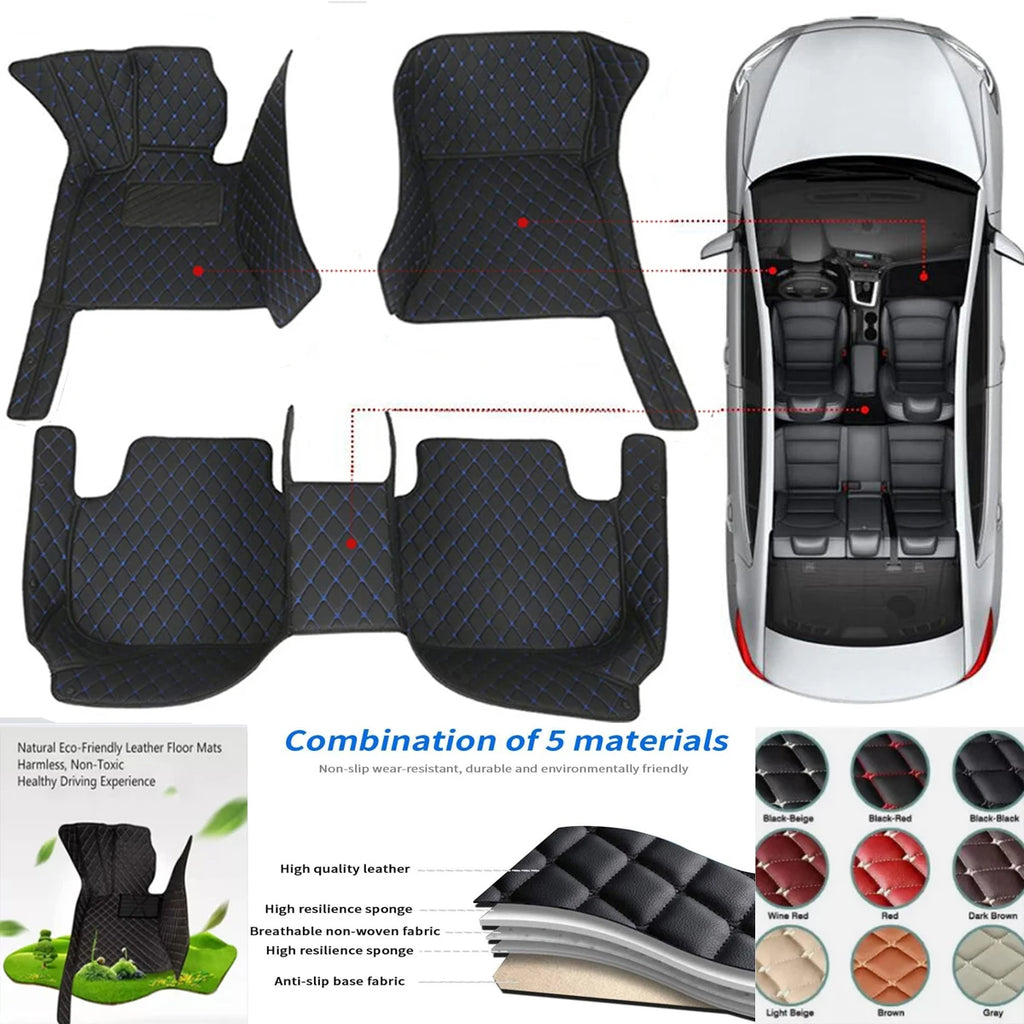 Custom PU Leather Floor Mats for BMW 7 Series E65 F01 G11
