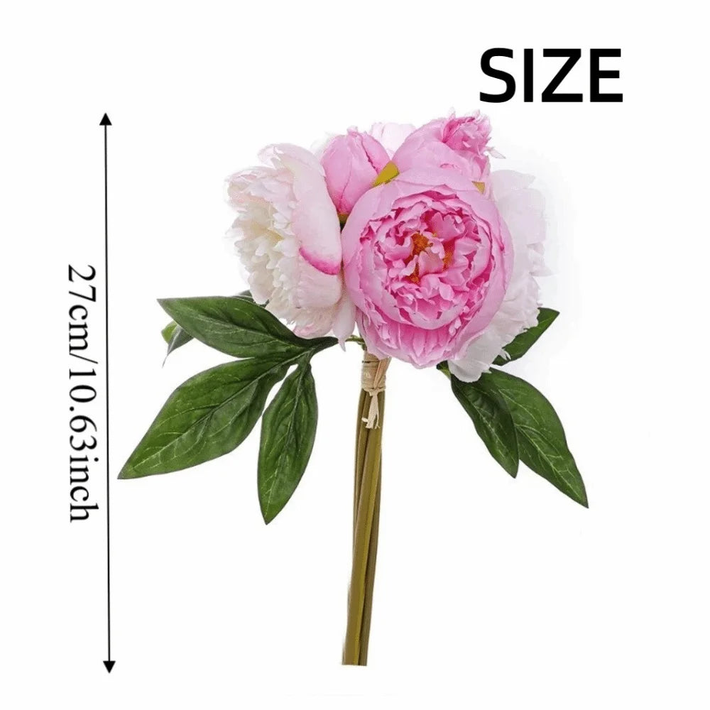 Creative Artificial Peony Bouquet Realistic Silk Flower Artificial Peony Flowers Handmade Multi-Color Simulation Silk Flowers Vue