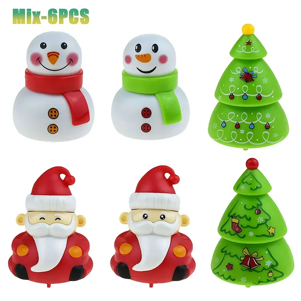 Pull Back Christmas Toy Car Snowman and Christmas Tree Vehicle Interactive Fun Educational Toy Kindergarten Kids Holiday Gift Vue Mix-6PCS 3Sets-18PCS