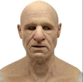 Old Man Full Head Mask With Realistic Aged Face Balding Wig Spooky Grandpa Costume For Adults Halloween Party Haunted House Vue A2