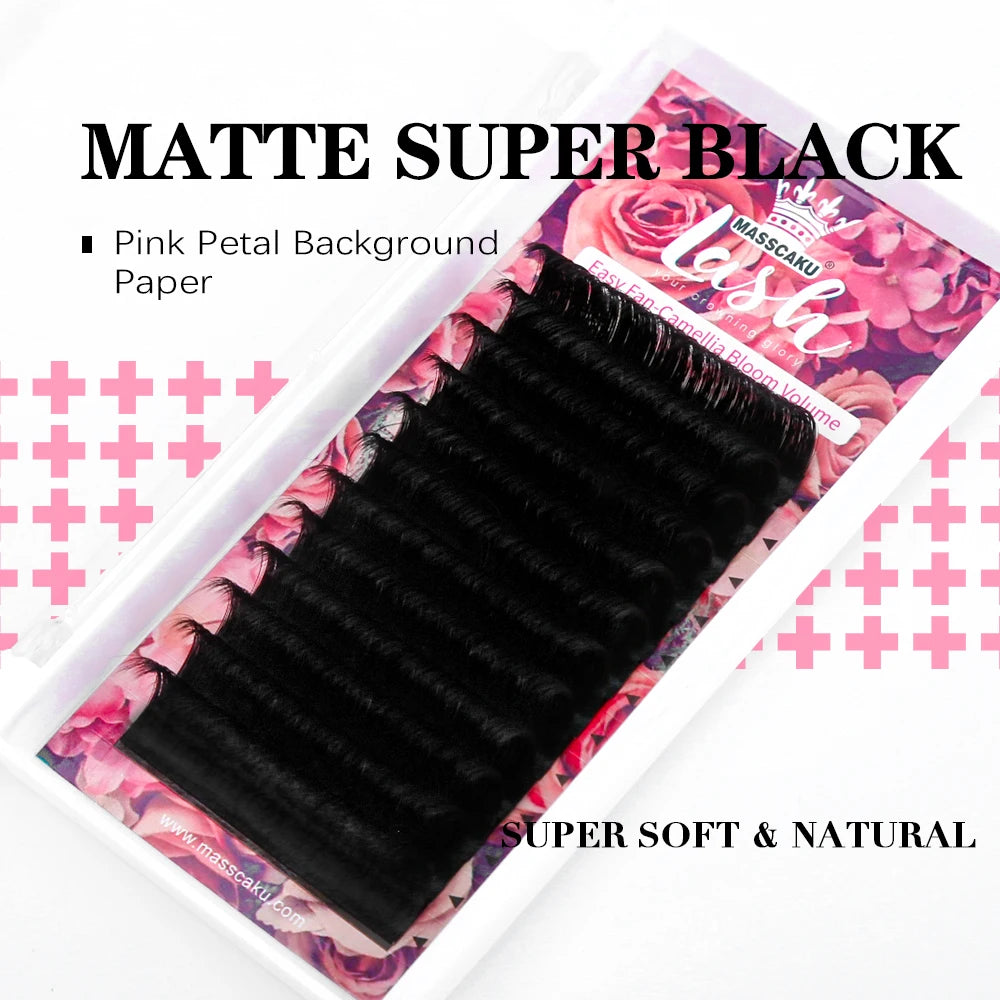 MASSCAKU 1Second Auto Blooming Lashes Professional Easy Fanning Mink Volume Lashes 0.05/0.07/0.10 C/D/CC/DD Mix Length Lash Vue