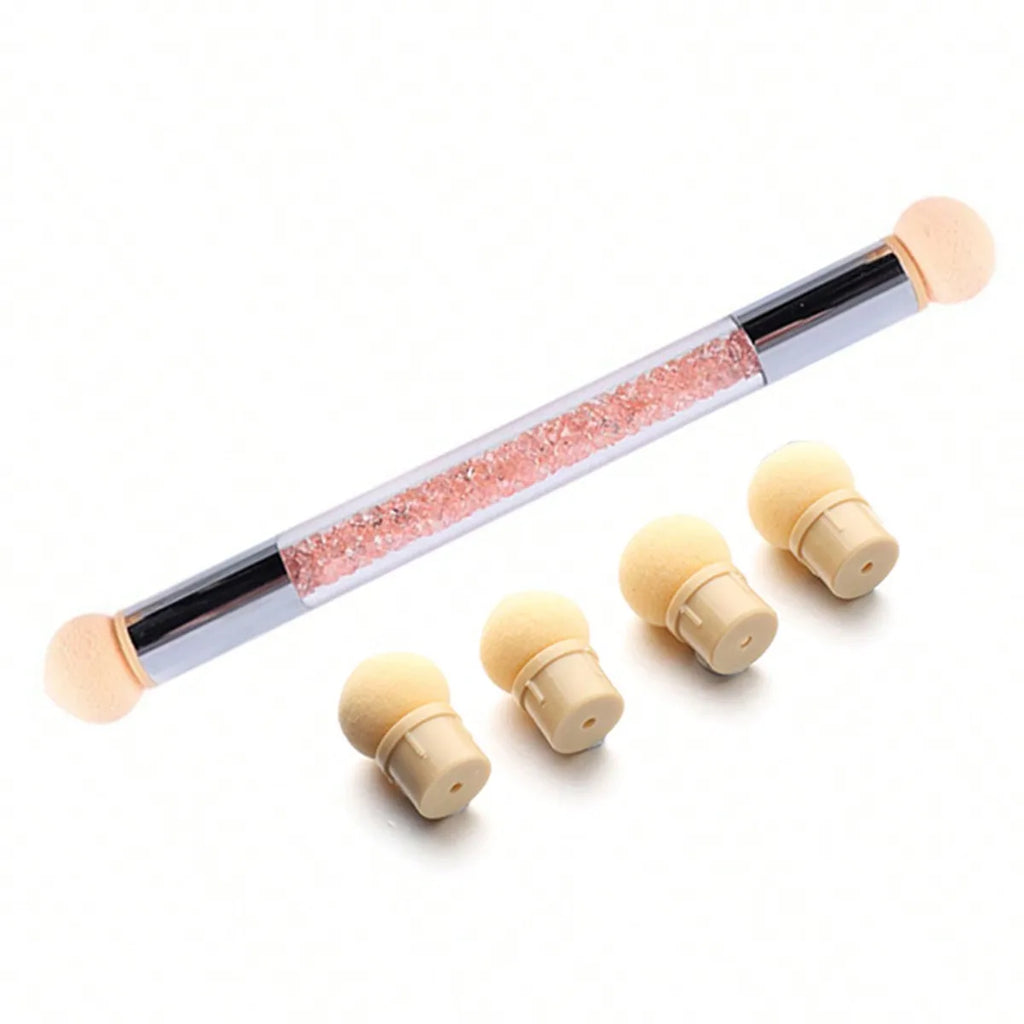 Round Sharp Head Sponge Heads Replacement Nail Art Gel Polish Color Gradient Brush Glitter Powder Dotting Manicure Tools Vue 12