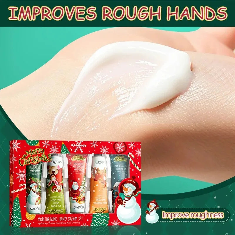 5-Piece Sadoer Christmas Hand Cream Set Moisturizing and Nourishing Whitening and Hydrating Anti-Aging Hand Care Products Vue