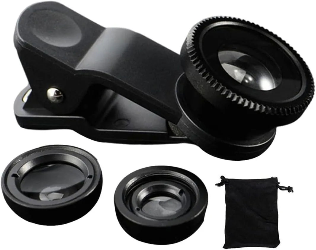 1 Set 3In1 Mobile Phone Fish Eye+Wide Angle+Macro Lightweight Camera Lens For Universal Cell Phone Vue