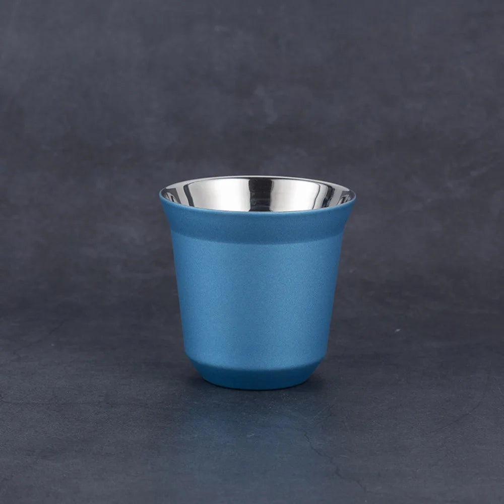 Summer Espresso Mugs Insulated Double Wall Beer Cups Small Capacity Vue Blue