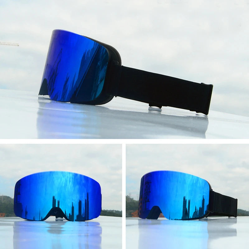 Ski Goggles Full Blue Revo Snowboard Snow Wide Vision Over Glasses Frameless UV Protection Anti Fog Unisex Winter Goggles Vue