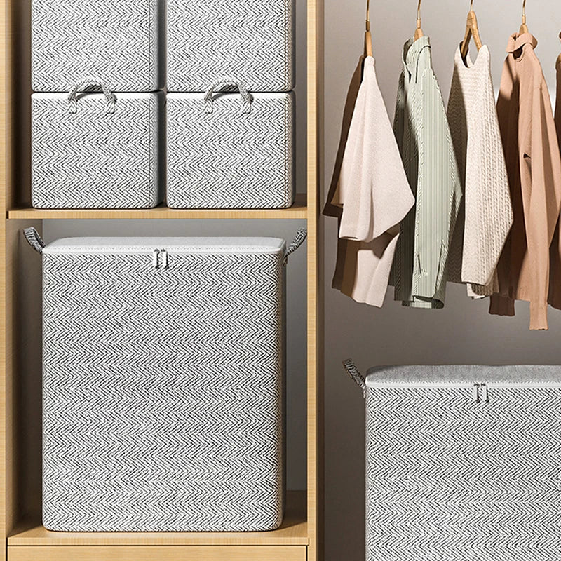Large Capacity Clothes Storage Bag Organizer With Reinforced Handle For Blankets Bedding Foldable With Zipper Storage Bag Vue