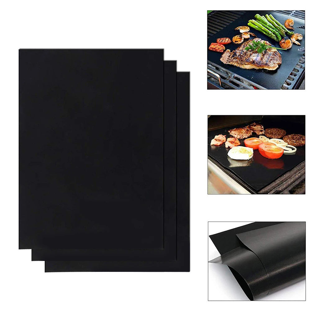 Reusable Non-Stick BBQ Grill Mats & Oven Liners Set BBQ Grill Mat Vue