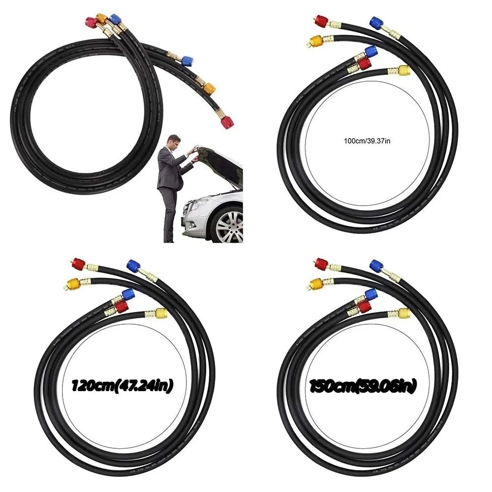 Rubber Charging Hose Set Fluorinated Tubes Fluoridation Detection High Pressure Charging Hose 800psi Max Pressure Vue