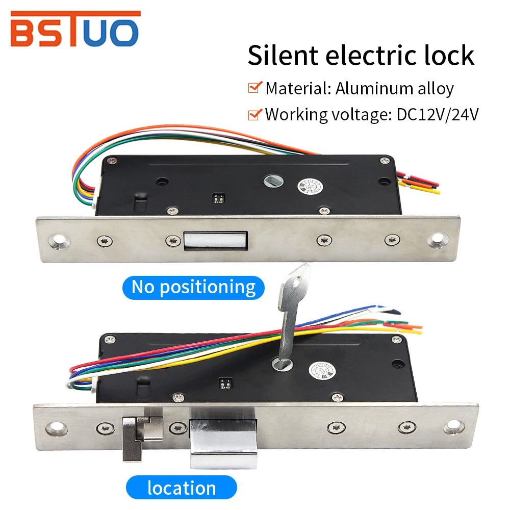 Electric Bolt Lock Fail Secure Silent Electromagnetic Door Access Control System Motor Mortise Lock Normally Open Door Contact Vue