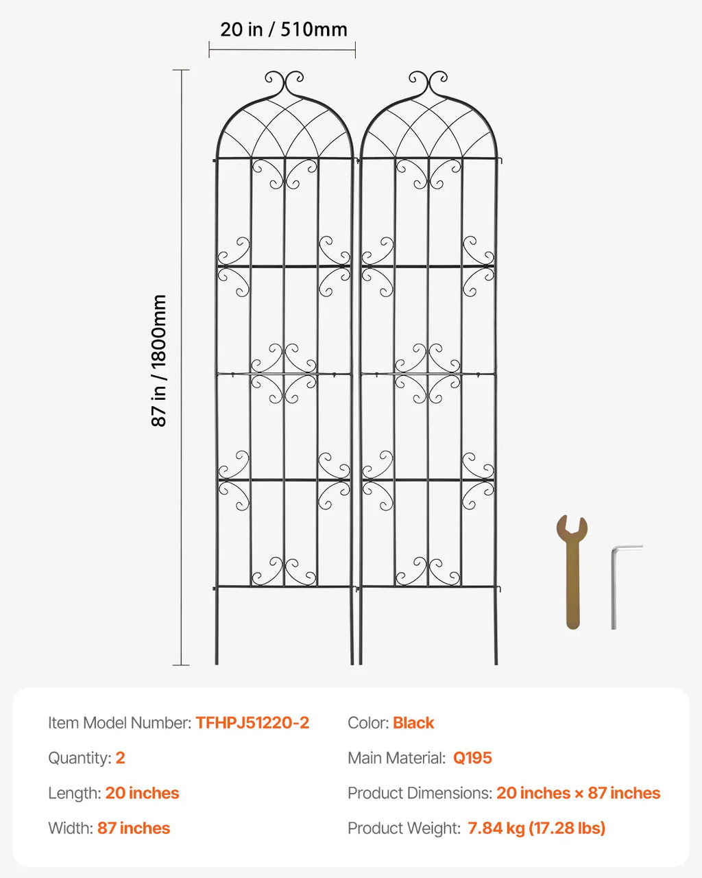 Rustproof Metal Garden Trellis for Climbing Plants 87x20in 2pk Garden Plant Trellis Vue 2 pieces Australia