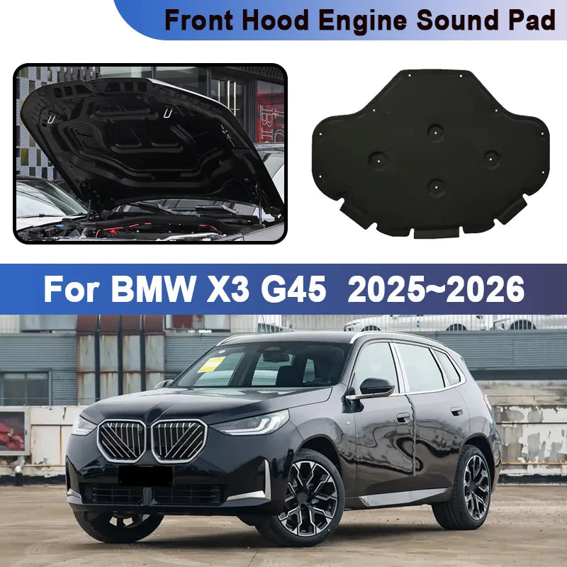 For BMW X3 G45 2025 2026 Car Engine Hood Lining Sound Absorption Mat Heat Insulation Pad Fire Protection Cover Car Accessories Vue