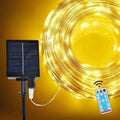 1PC 20M/30M/50M/100M Solar Cord String Light with 8-Mode Remote Control, Used for Garden, Courtyard and Party Decoration Vue Warm white 1PC 30M300LED