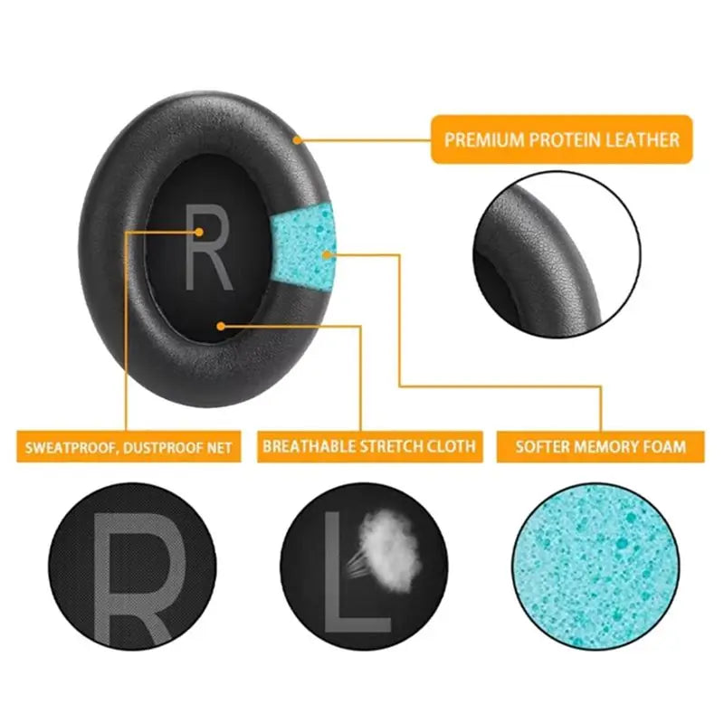 Hot-Foam Pad Replacement Ear Cushions Covers For BOSE 700 Headphones NC700 Earpads Ear Pads Headset Parts Black Vue
