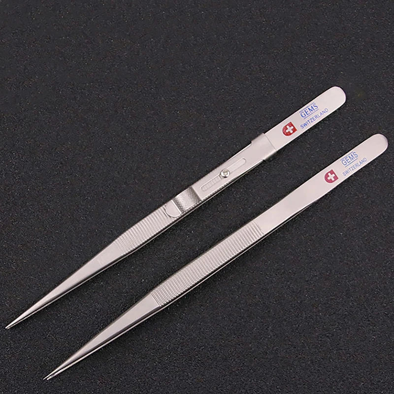 1PCS Stainless Steel Tweezers Jewelry Making Tool Concave Groove Diamond Adjustable Craft Tools For Jewelery Vue