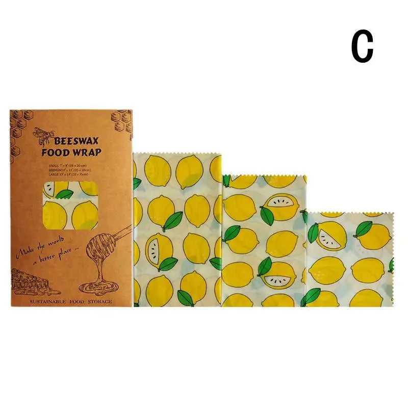 〔CC11〕Beeswax Food Wrap Eco Friendly Wrap Replacement Organic Natural Bees Wax Reusable Mixed Pattern Beeswax Wraps Bowl Cover Vue C