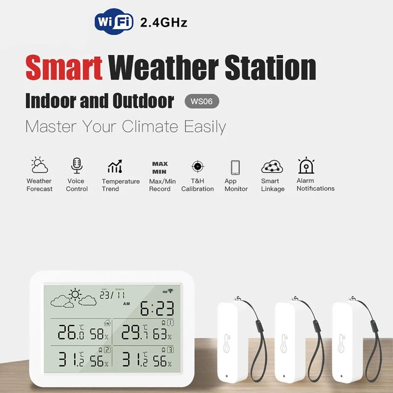 Tuya WiFi Smart Weather Station – Temp & Humidity Sensor Smart Weather Station Vue
