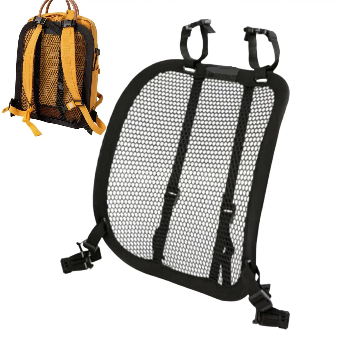 Universal Backpack Spacer Frame, Breathable Mesh Adjustable Airflow Support for Cycling Commuting, School Travel Camping Vue