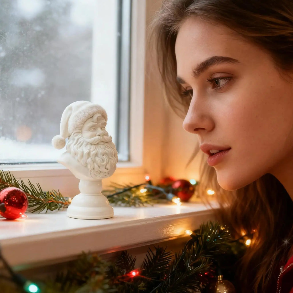 Santa Figures Decorations Resin Sculpture Collectibles Christmas Resin Statue for Dorm Living Room Bedroom Counter Party Winter Vue