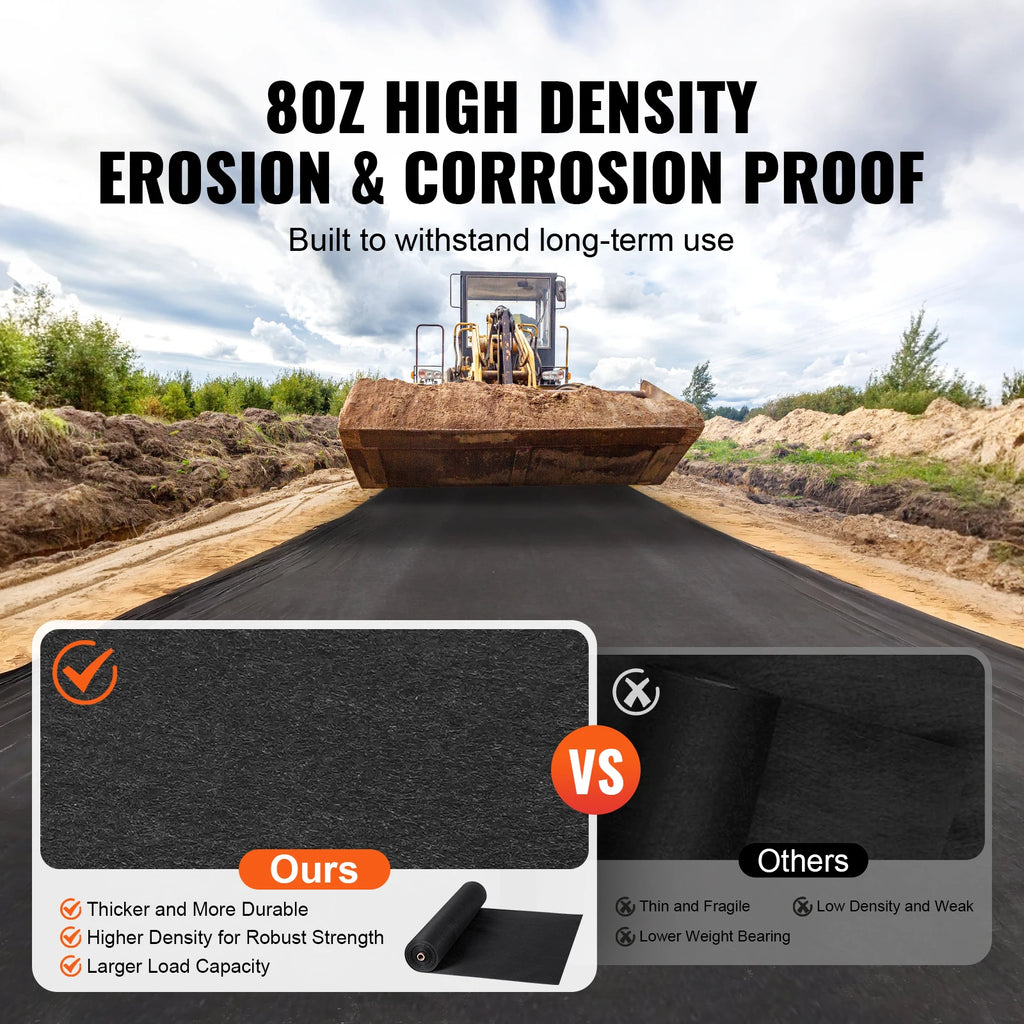 Heavy-Duty Non-Woven Geotextile Fabric 6x50 ft Weed Barrier Geotextile Weed Barrier Vue