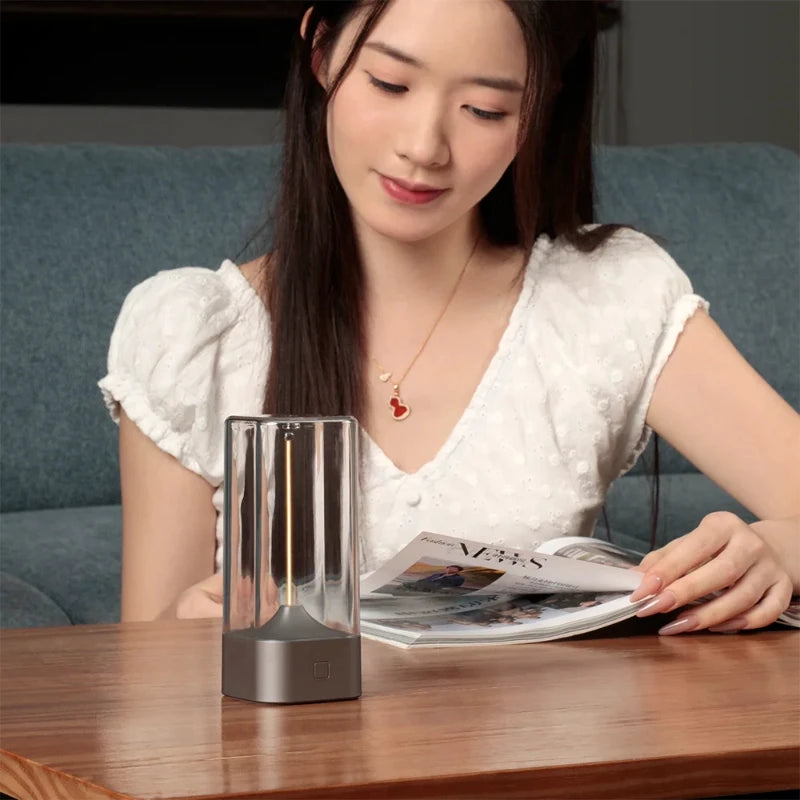 LED Minimalist Cordless Table Lamps 3 Levels Dimmable Rechargeable Camping Atmosphere Light Magnetic Filament Wireless Lamp Vue