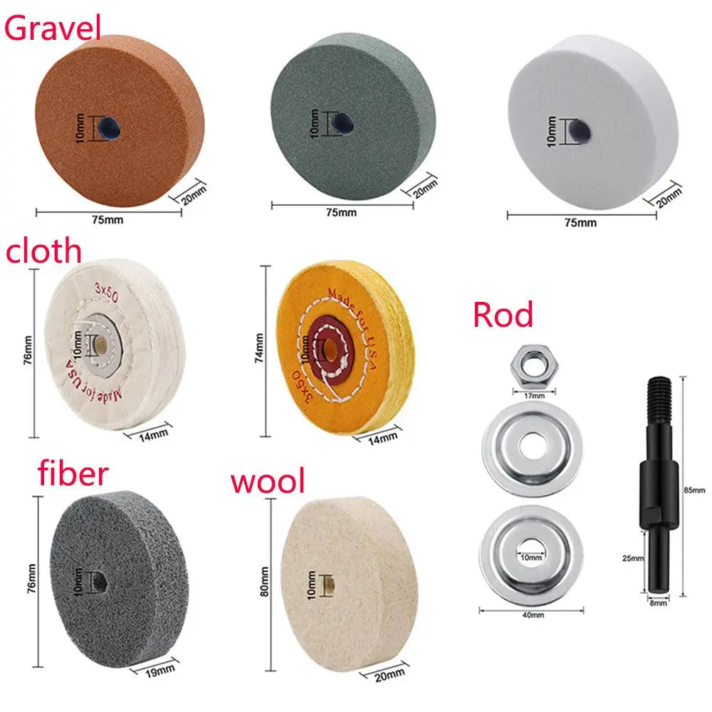 75mm Polish Abrasive Rotating Tool Polishing Machine Cotton Grinding Disc Grinder Grinding Wheel Polishing Pad Vue