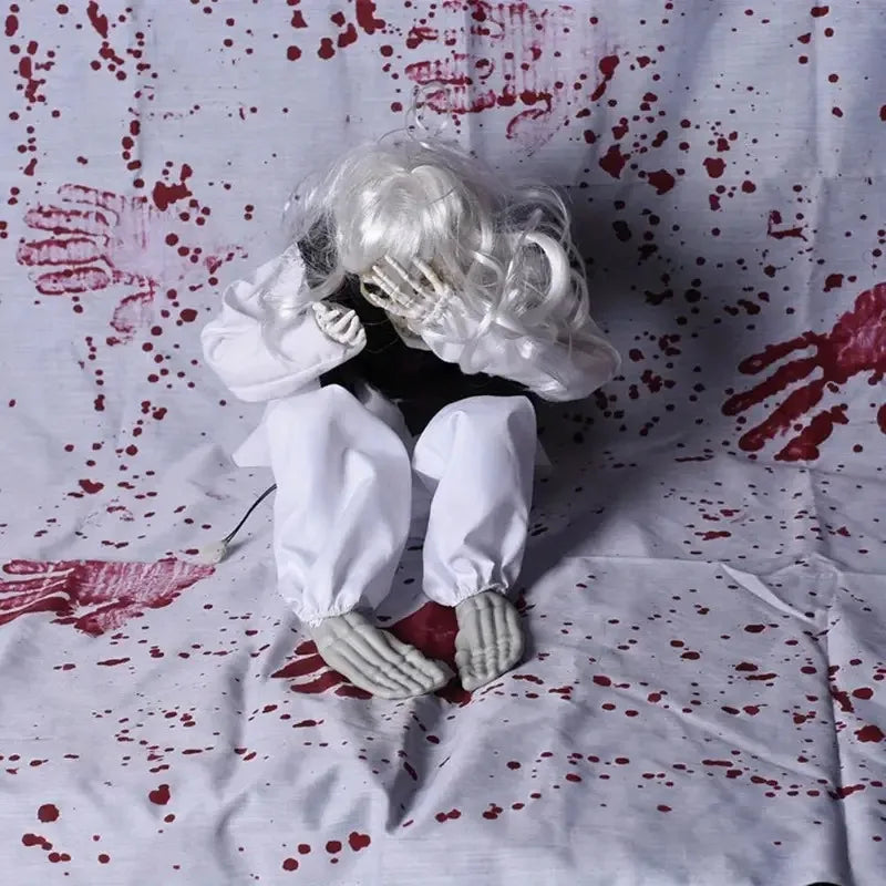 Ghostly Crying Vibrating Figure Halloween Decoration Prank for Bar KTV Escape Room Asylum Scary Party Prop Supply Vue