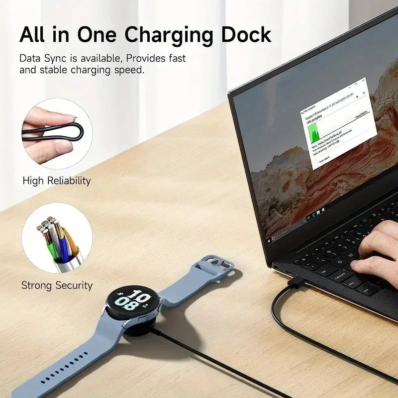 Magnetic Watch Wireless Charger For Samsung Galaxy Watch 8/7/6/5pro/5/4/3 Active 2 Portable USB Cable Fast Charging Dock Station Vue